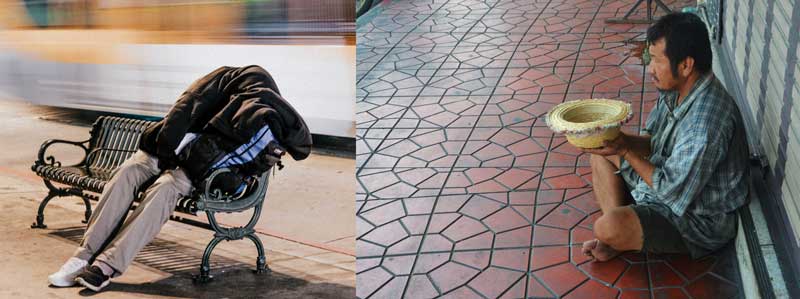 2 pix of homeless people