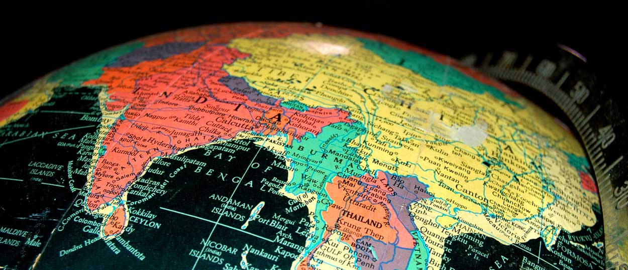 globe map of asia