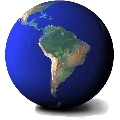 world showing South America