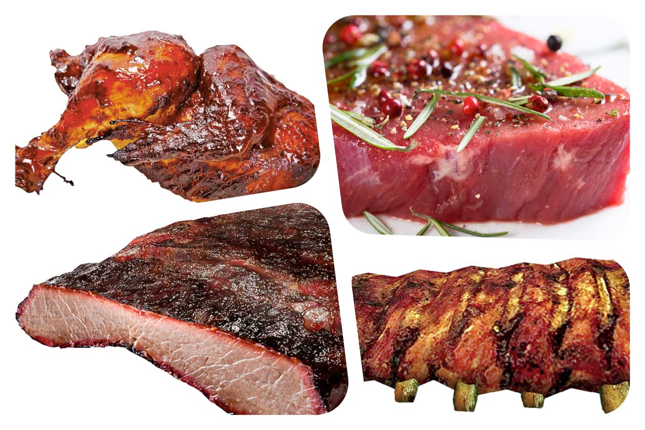 collage of bbq meat