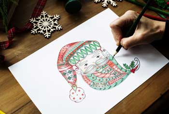 hand drawing Santa