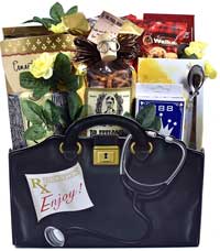 gift basket that looks like a doctor's bag