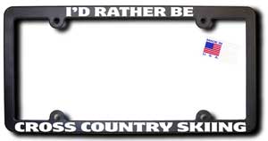 I'd Rather Be Cross Country Skiing License Frame