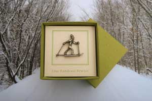 Cross Country Skier Lapel Pin
