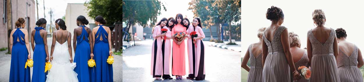 3 pixes of different bridesmaids