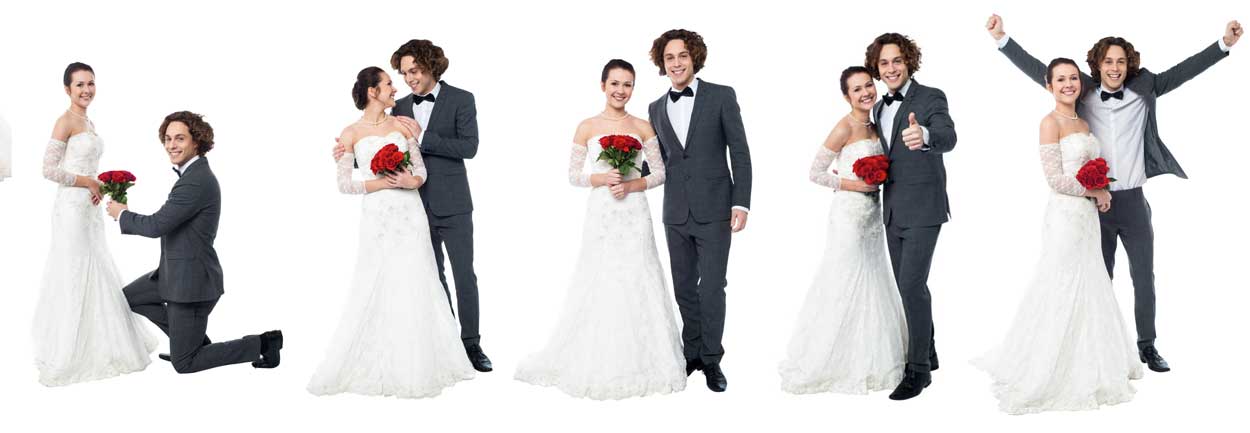 Many pix of same wedding couple