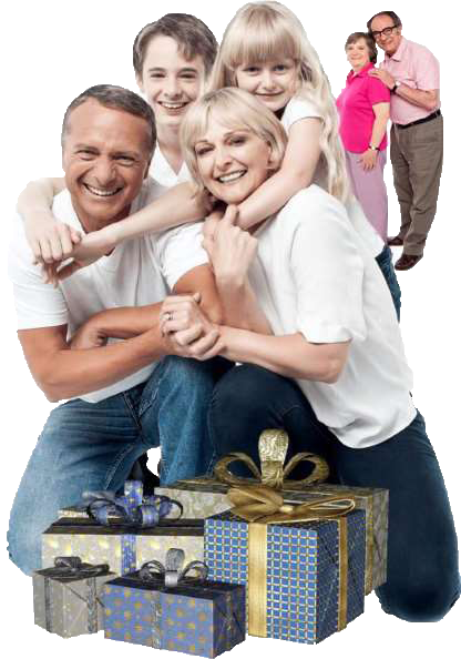family with gifts